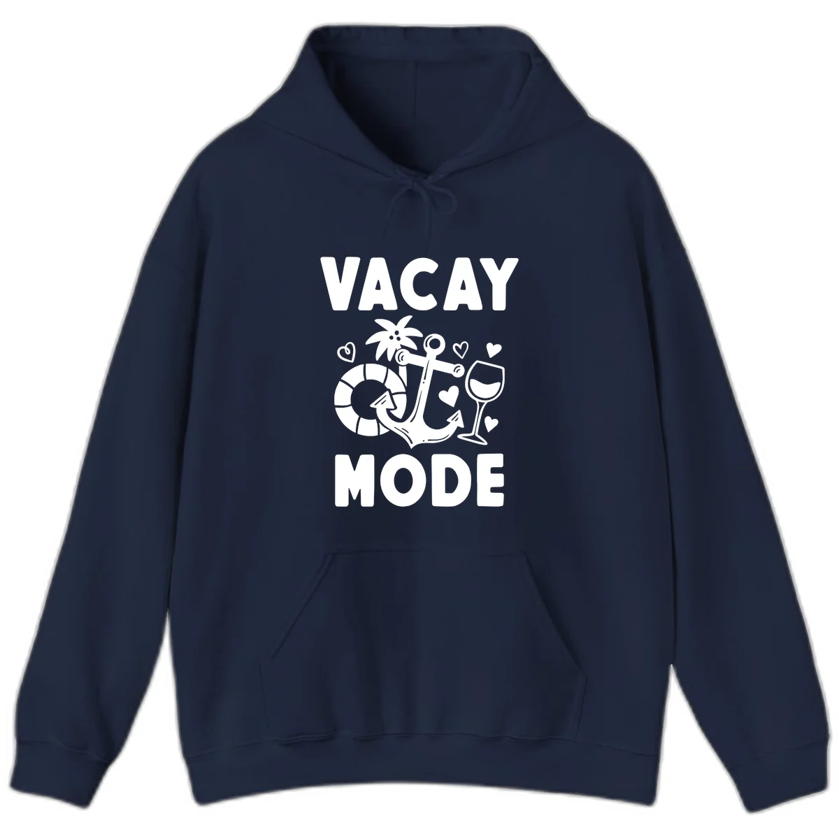 Vacay Mode Anchor Hoodie in Navy