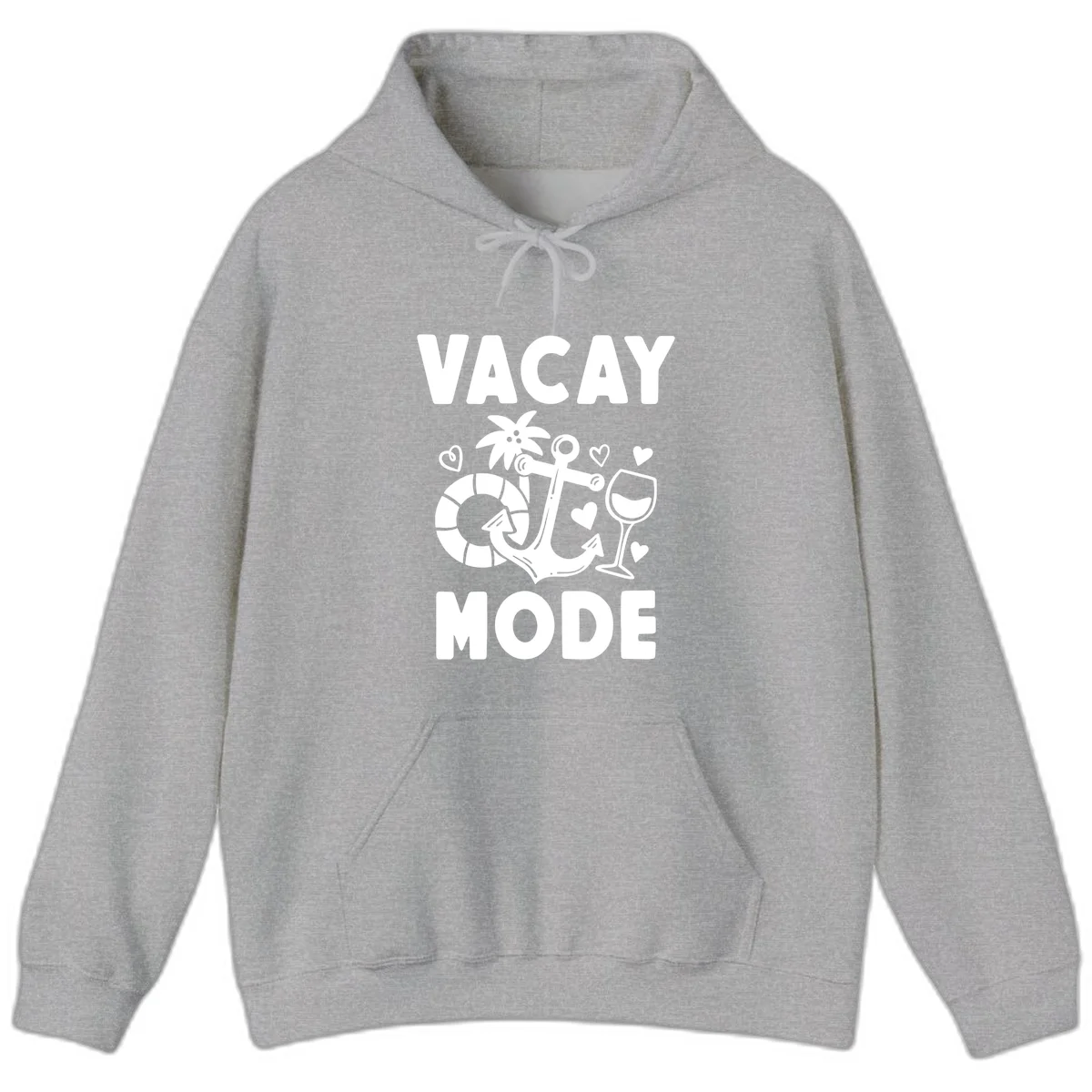 Vacay Mode Anchor Hoodie in Sport Grey