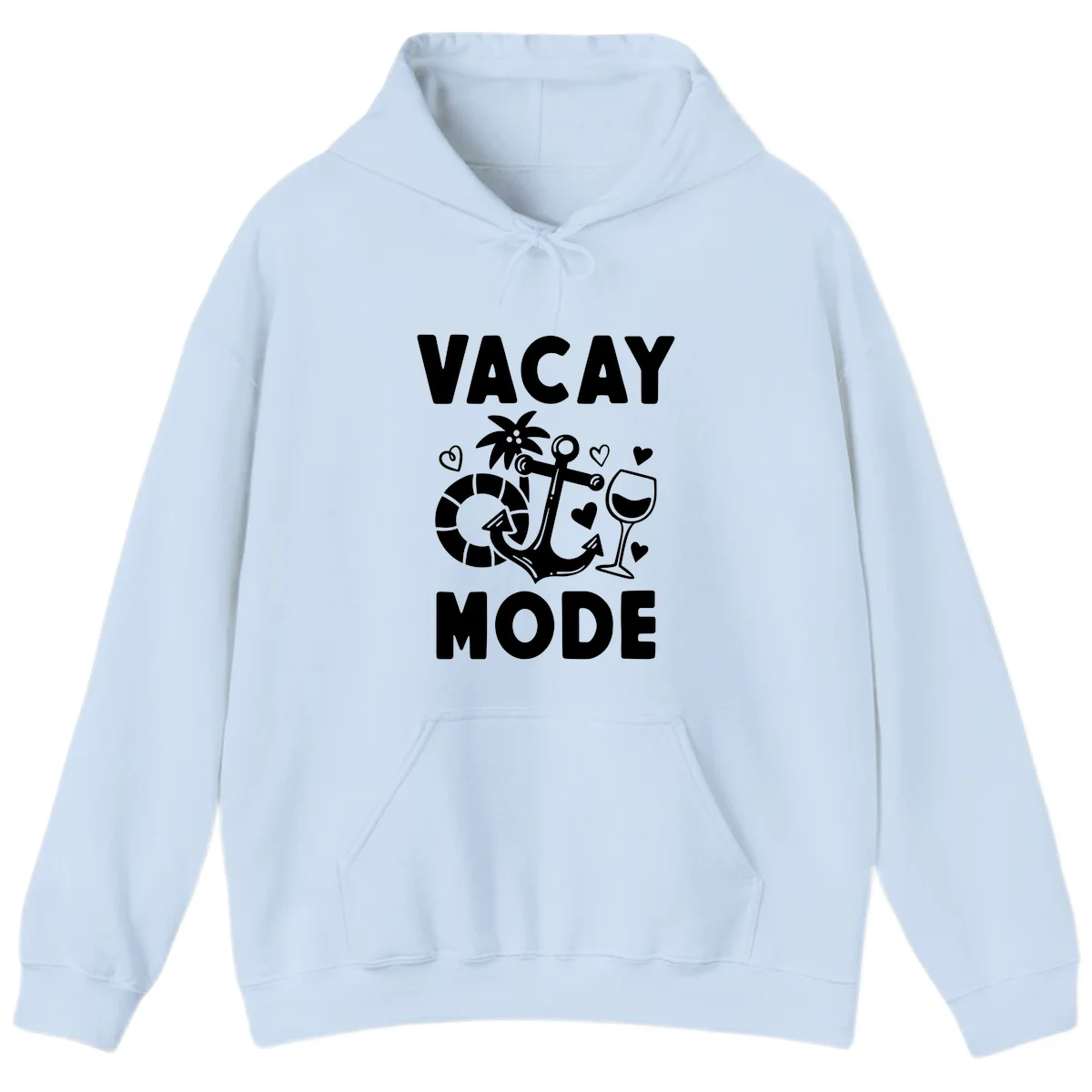 Vacay Mode Anchor Hoodie in Light Blue