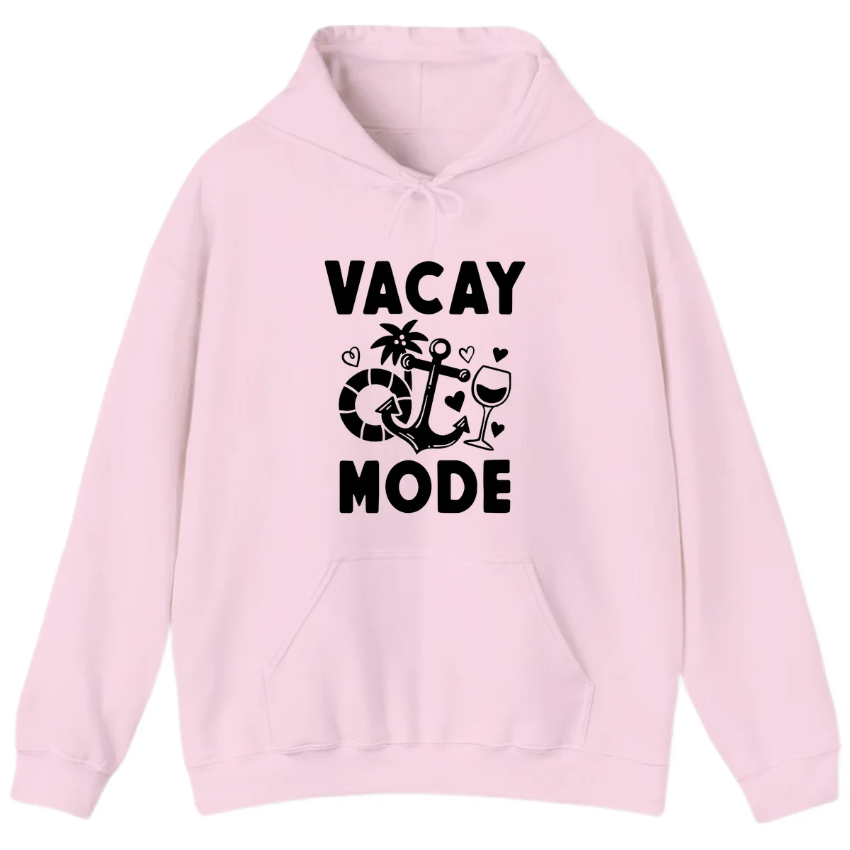 Vacay Mode Anchor Hoodie in Light Pink