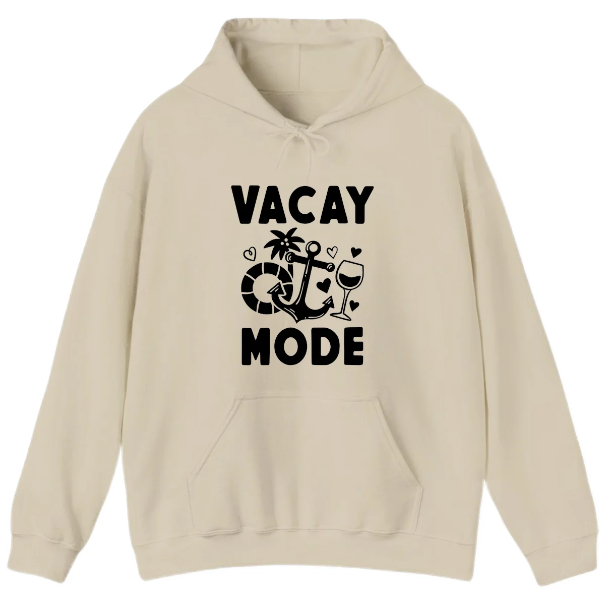 Vacay Mode Anchor Hoodie in Sand