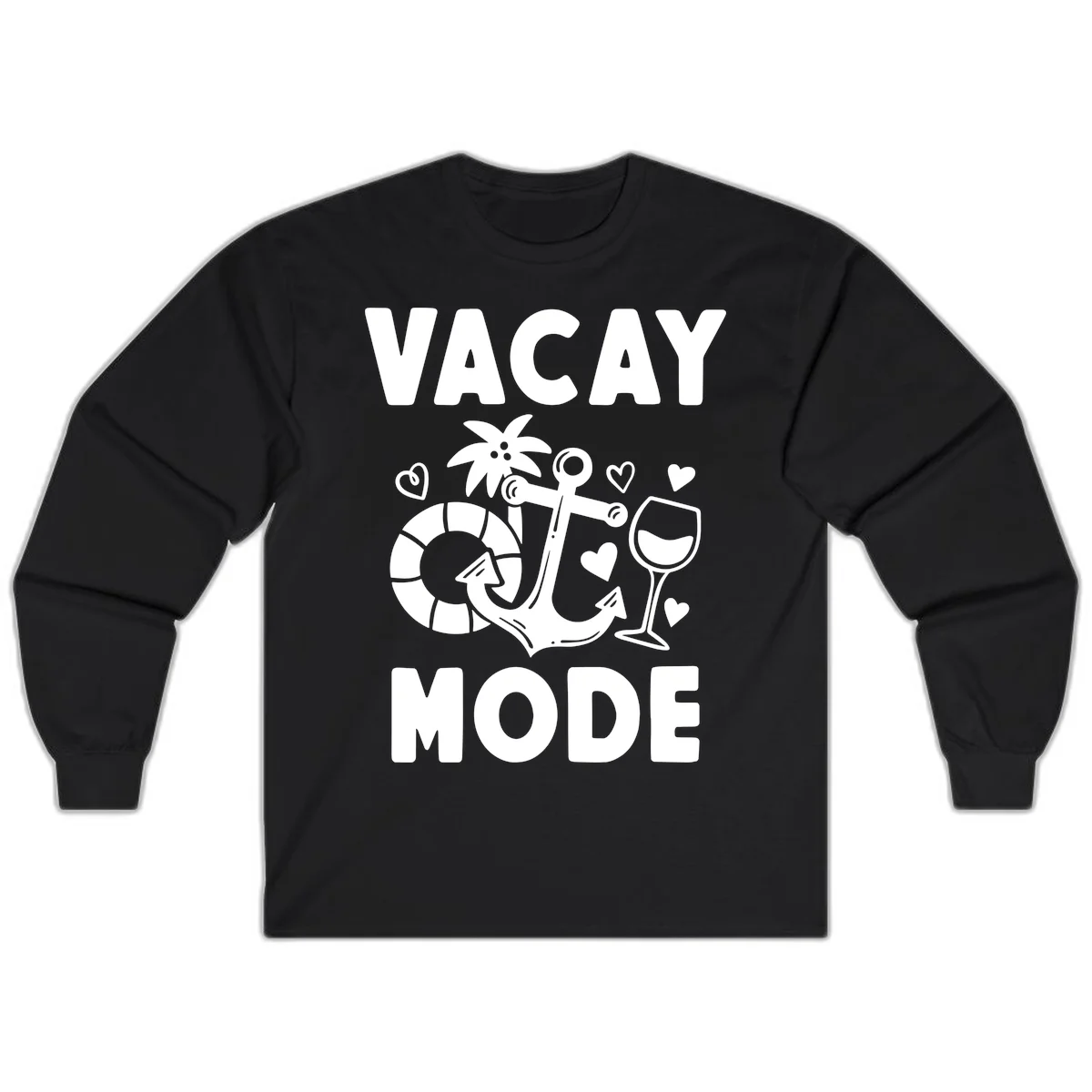 Vacay Mode Anchor Long Sleeve in Black
