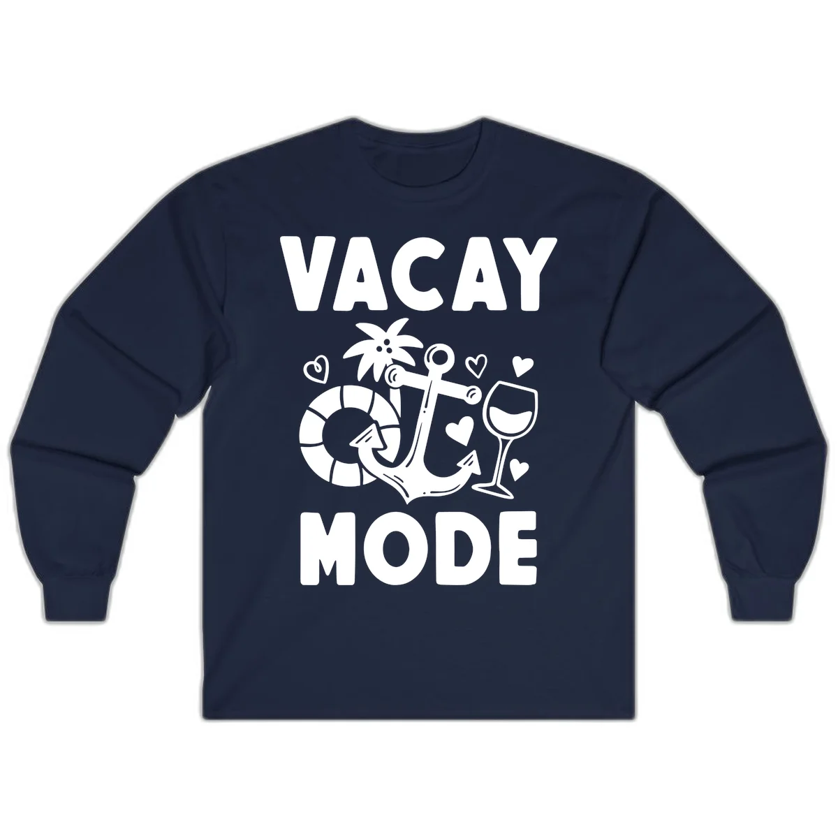 Vacay Mode Anchor Long Sleeve in Navy