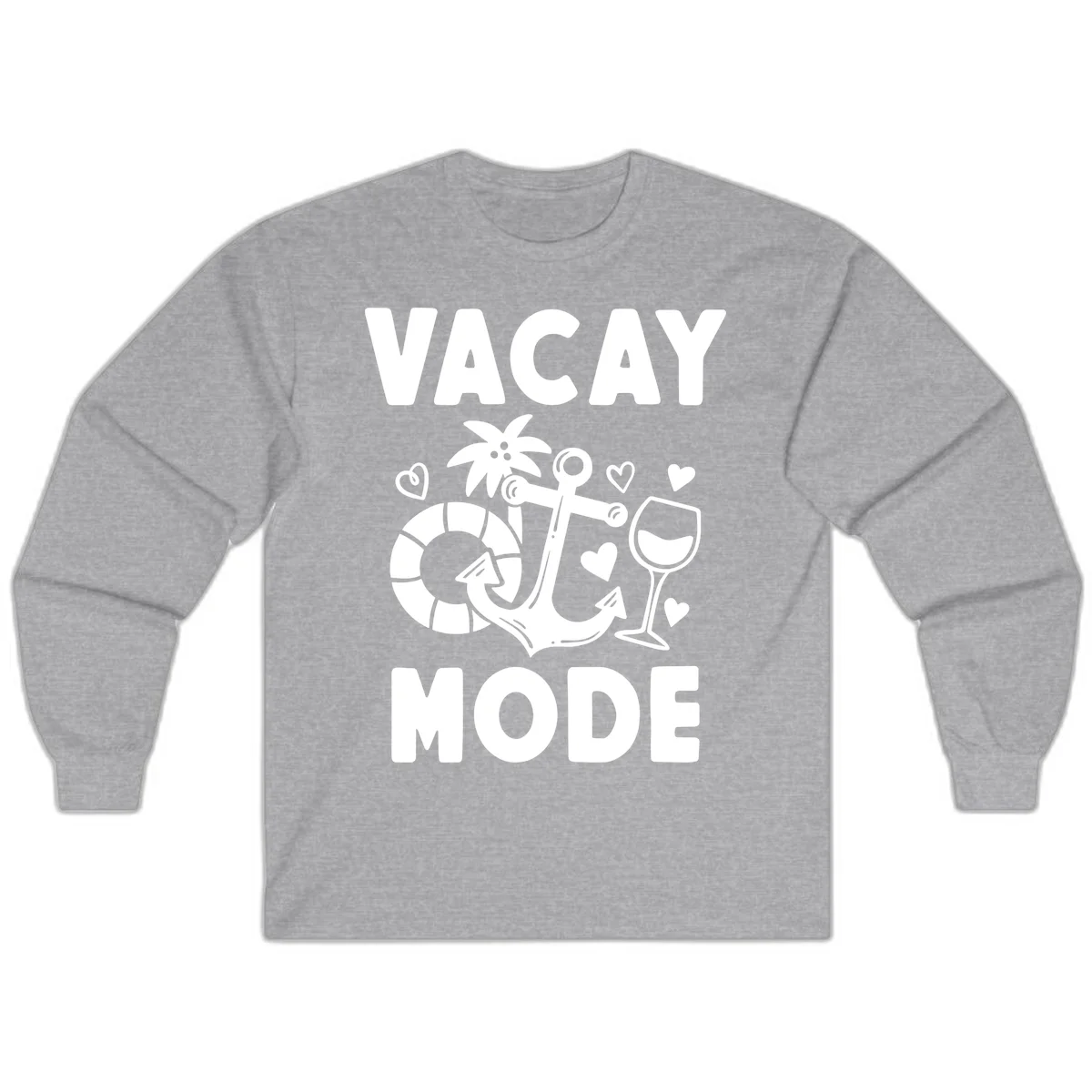 Vacay Mode Anchor Long Sleeve in Sport Grey