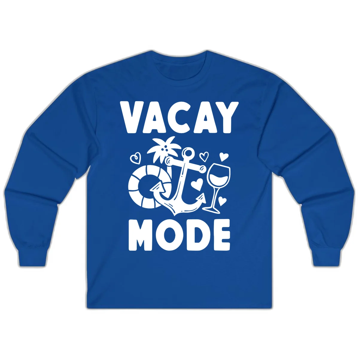 Vacay Mode Anchor Long Sleeve in Royal
