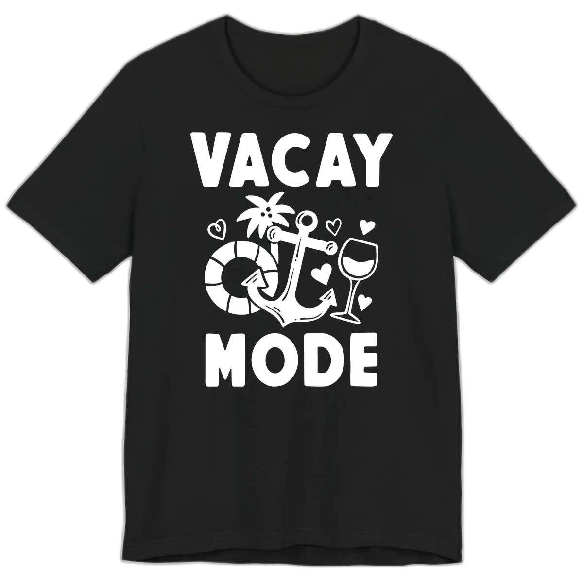 Vacay Mode Anchor Premium T-Shirt in Black