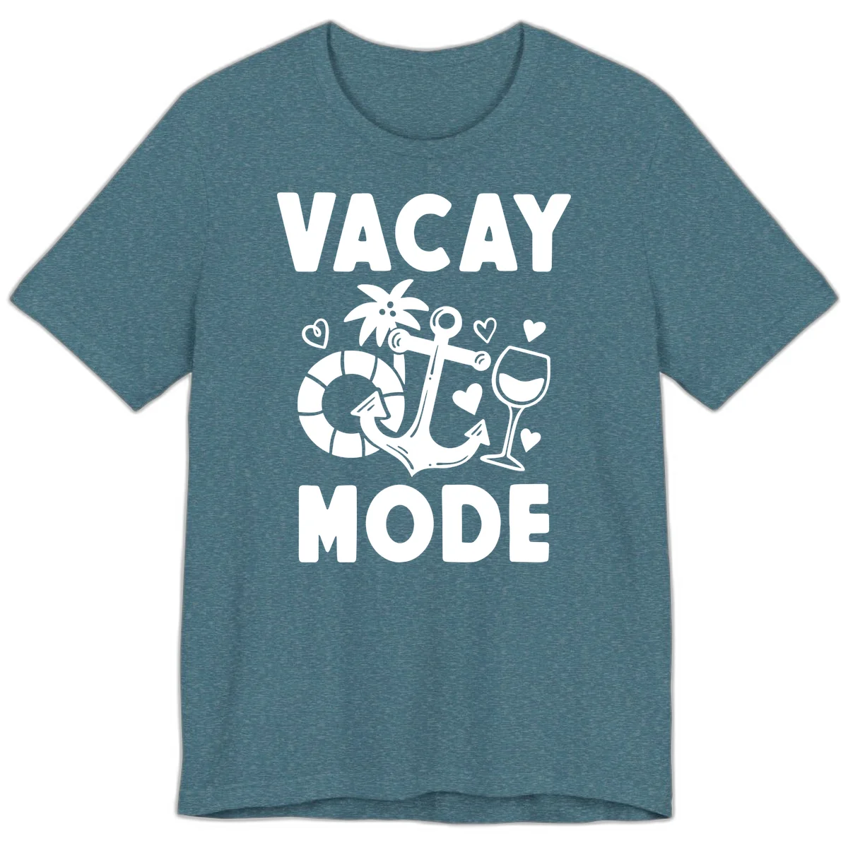 Vacay Mode Anchor Premium T-Shirt in Heather Deep Teal