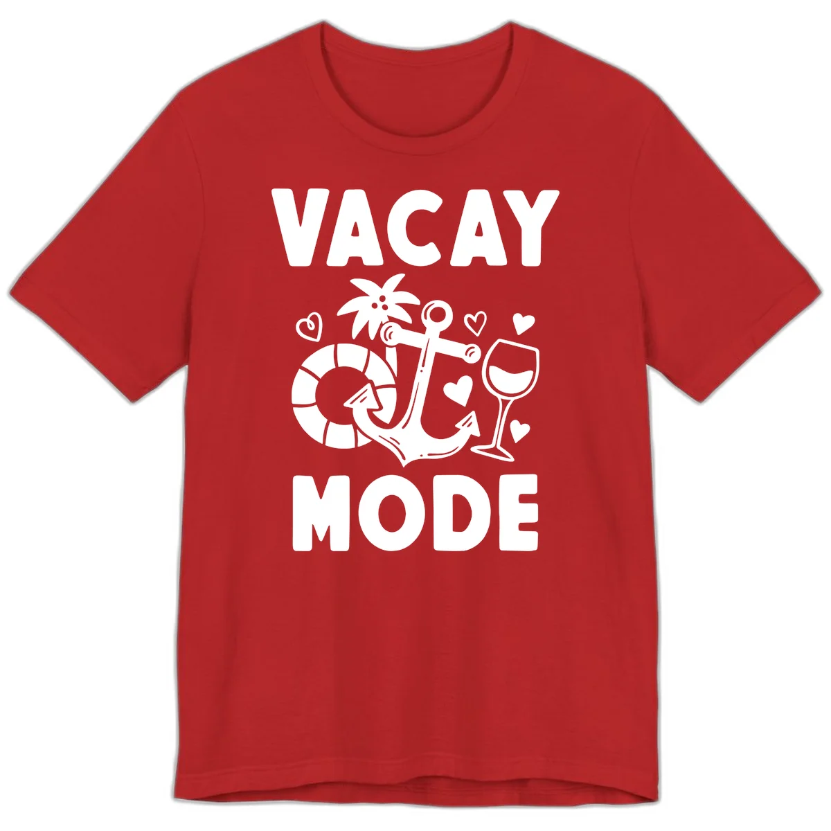 Vacay Mode Anchor Premium T-Shirt in Red