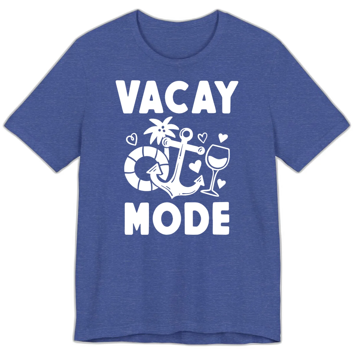 Vacay Mode Anchor Premium T-Shirt in Heather True Royal