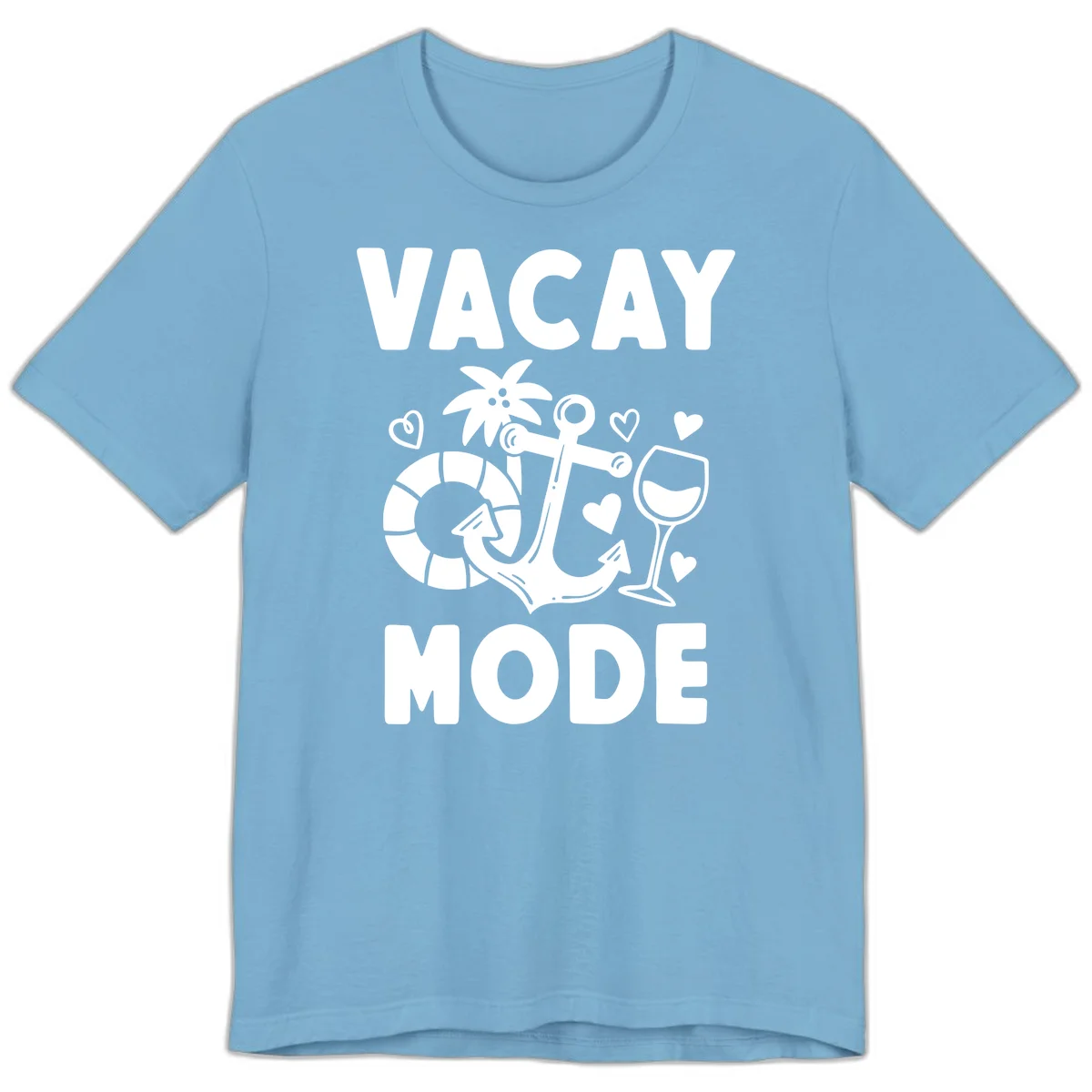 Vacay Mode Anchor Premium T-Shirt in Ocean Blue