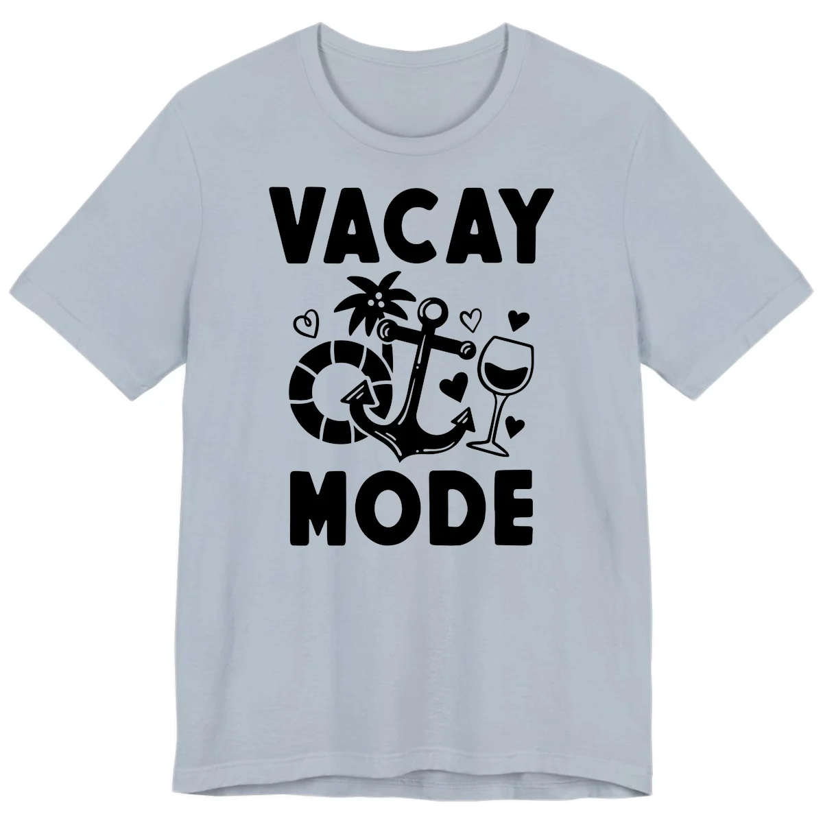 Vacay Mode Anchor Premium T-Shirt in Light Blue