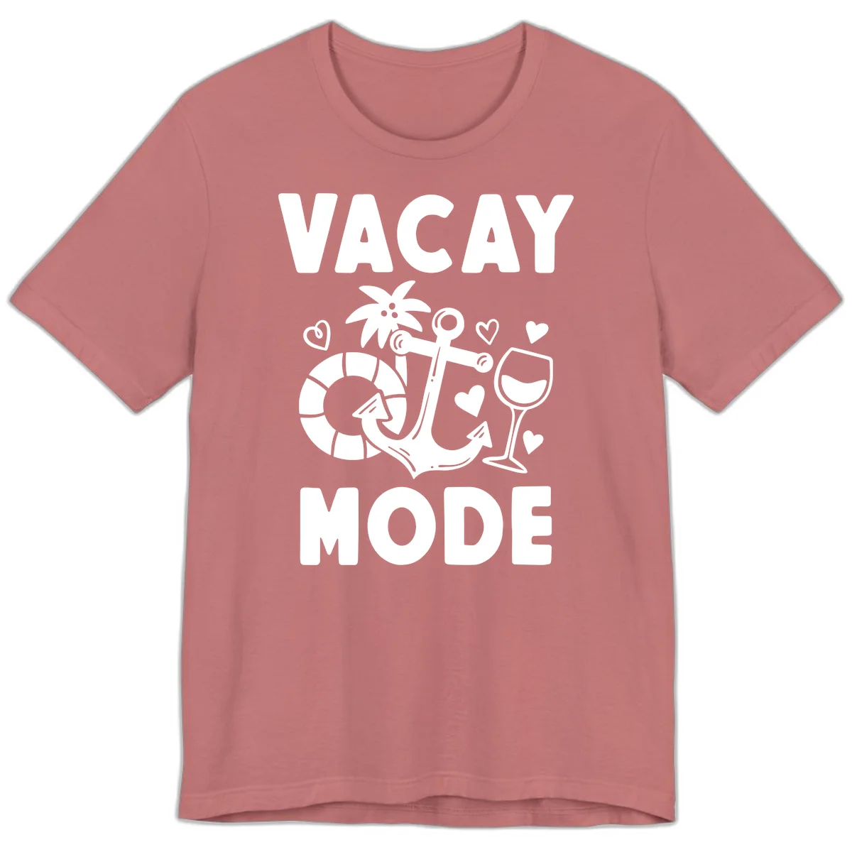Vacay Mode Anchor Premium T-Shirt in Mauve