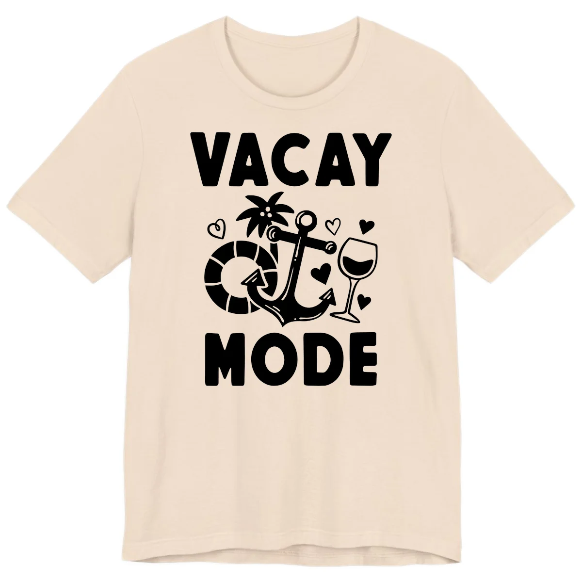 Vacay Mode Anchor Premium T-Shirt in Soft Cream