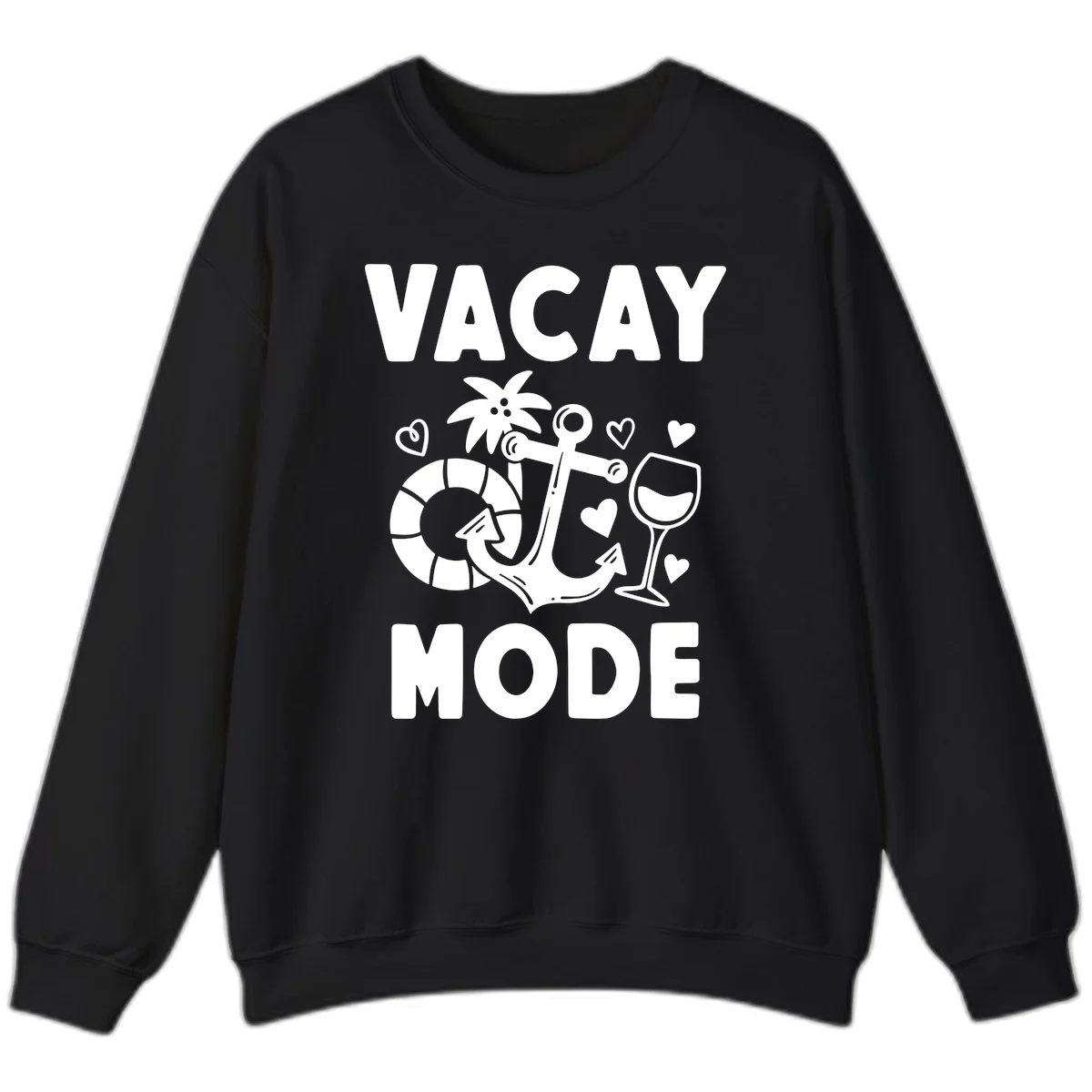 Vacay Mode Anchor Sweatshirt in Black
