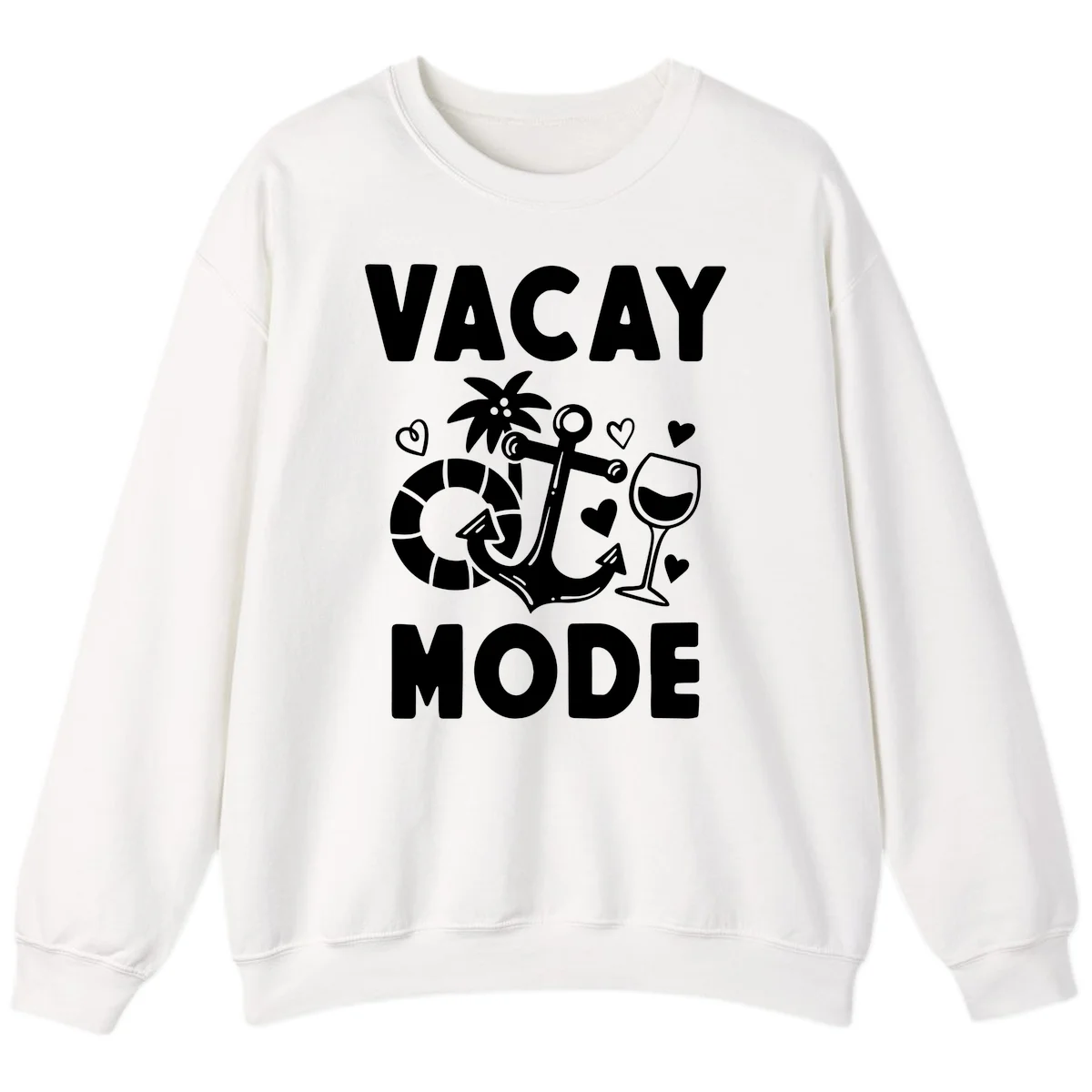 Vacay Mode Anchor Sweatshirt in White