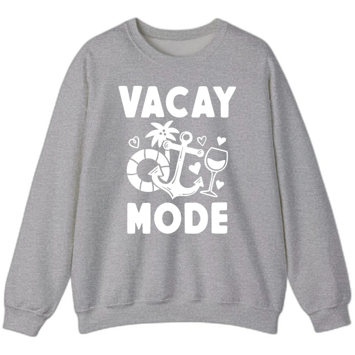 Vacay Mode Anchor Sweatshirt in Sport Grey
