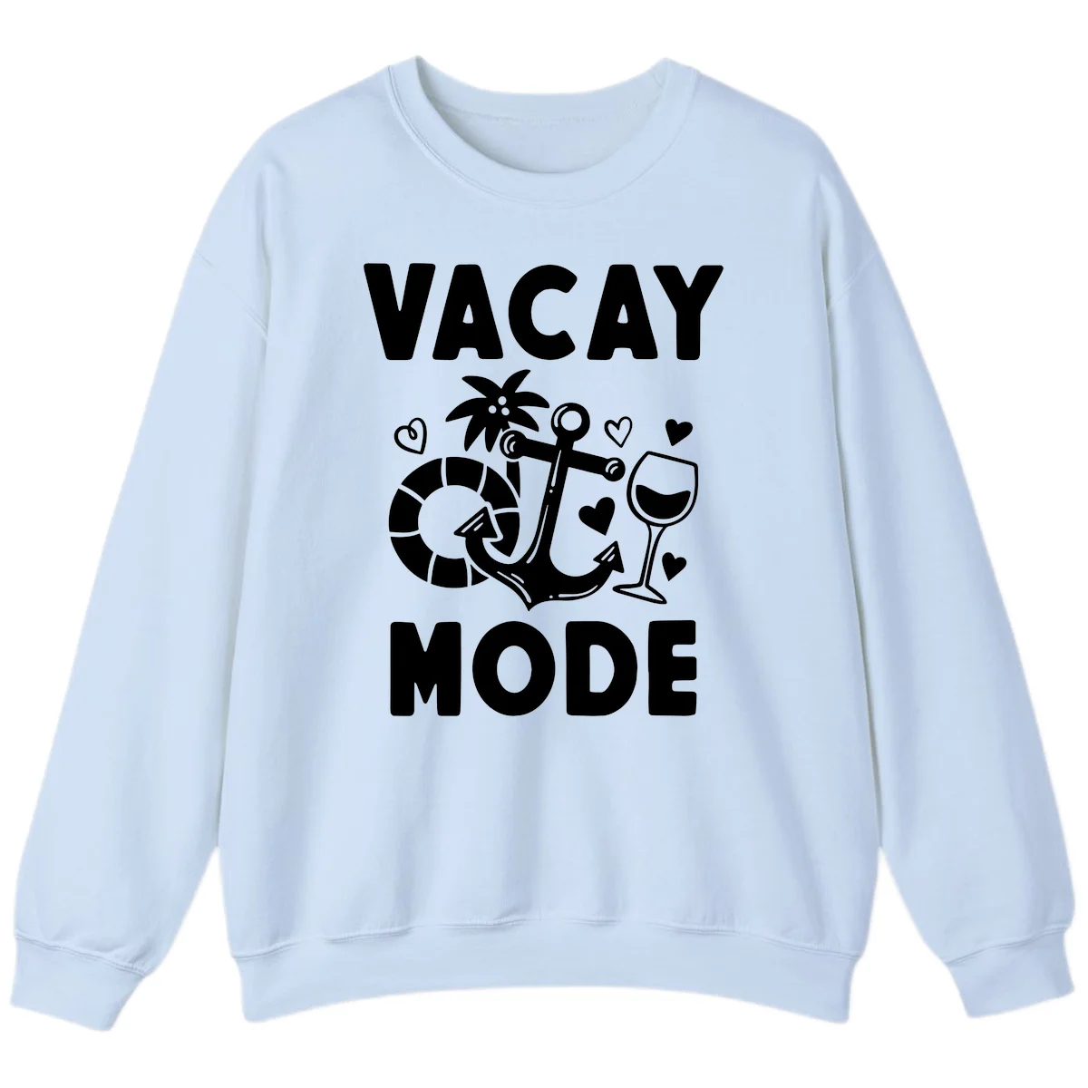 Vacay Mode Anchor Sweatshirt in Light Blue