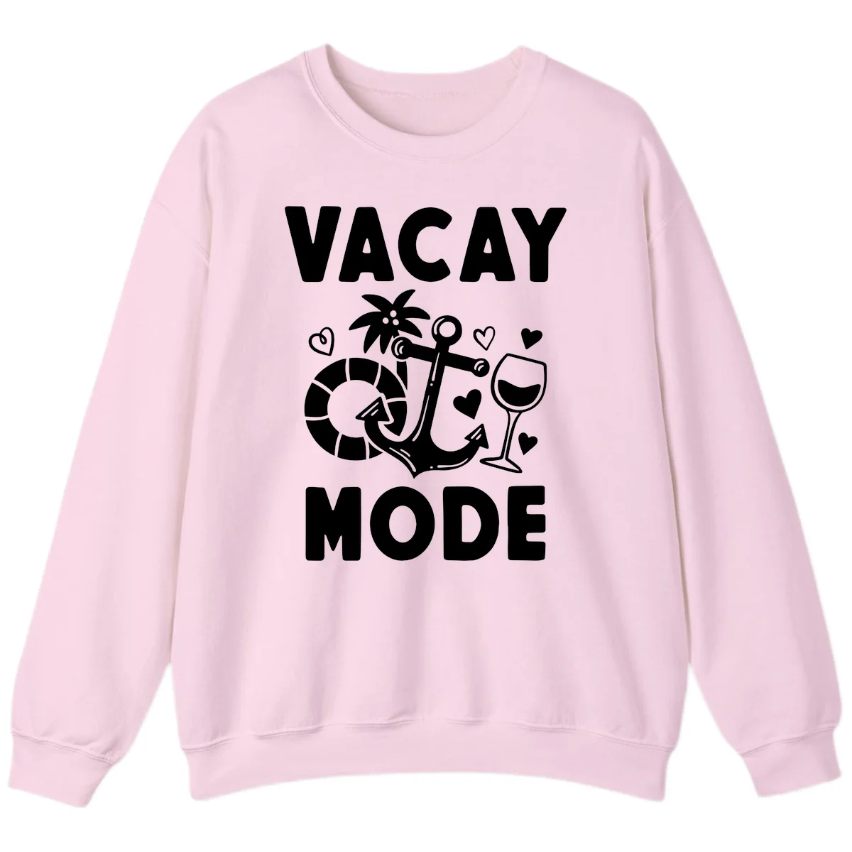 Vacay Mode Anchor Sweatshirt in Light Pink
