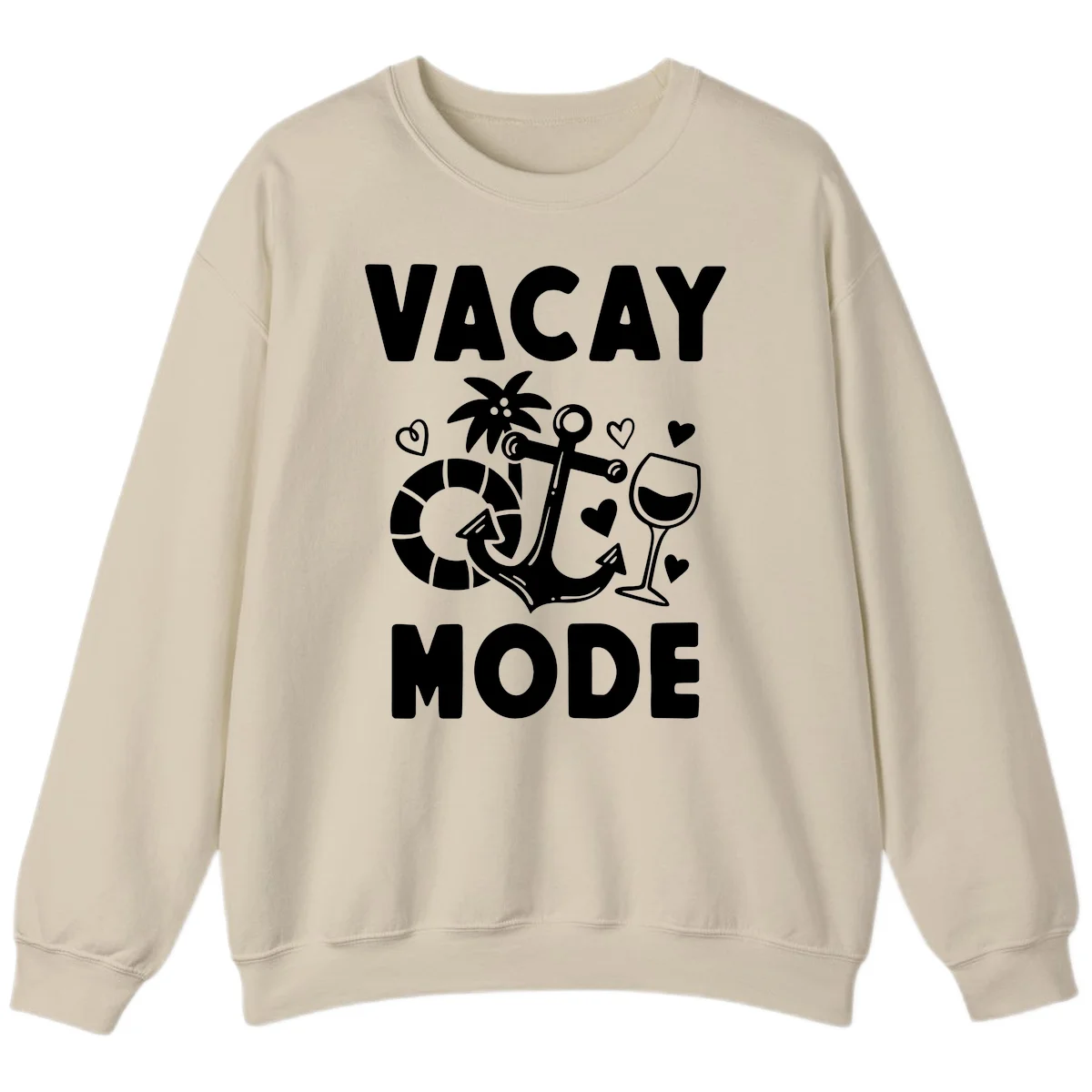 Vacay Mode Anchor Sweatshirt in Sand