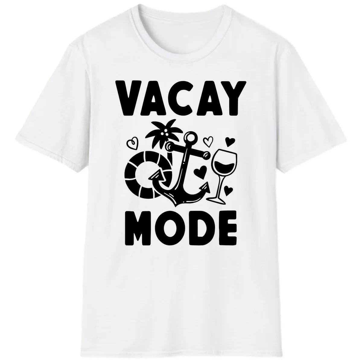 Vacay Mode Anchor T-Shirt in White