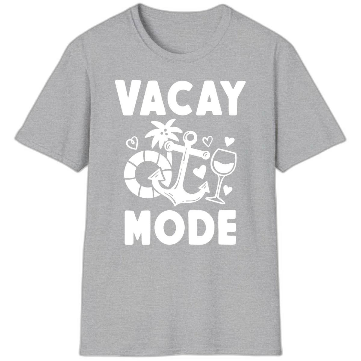 Vacay Mode Anchor T-Shirt in Sport Grey