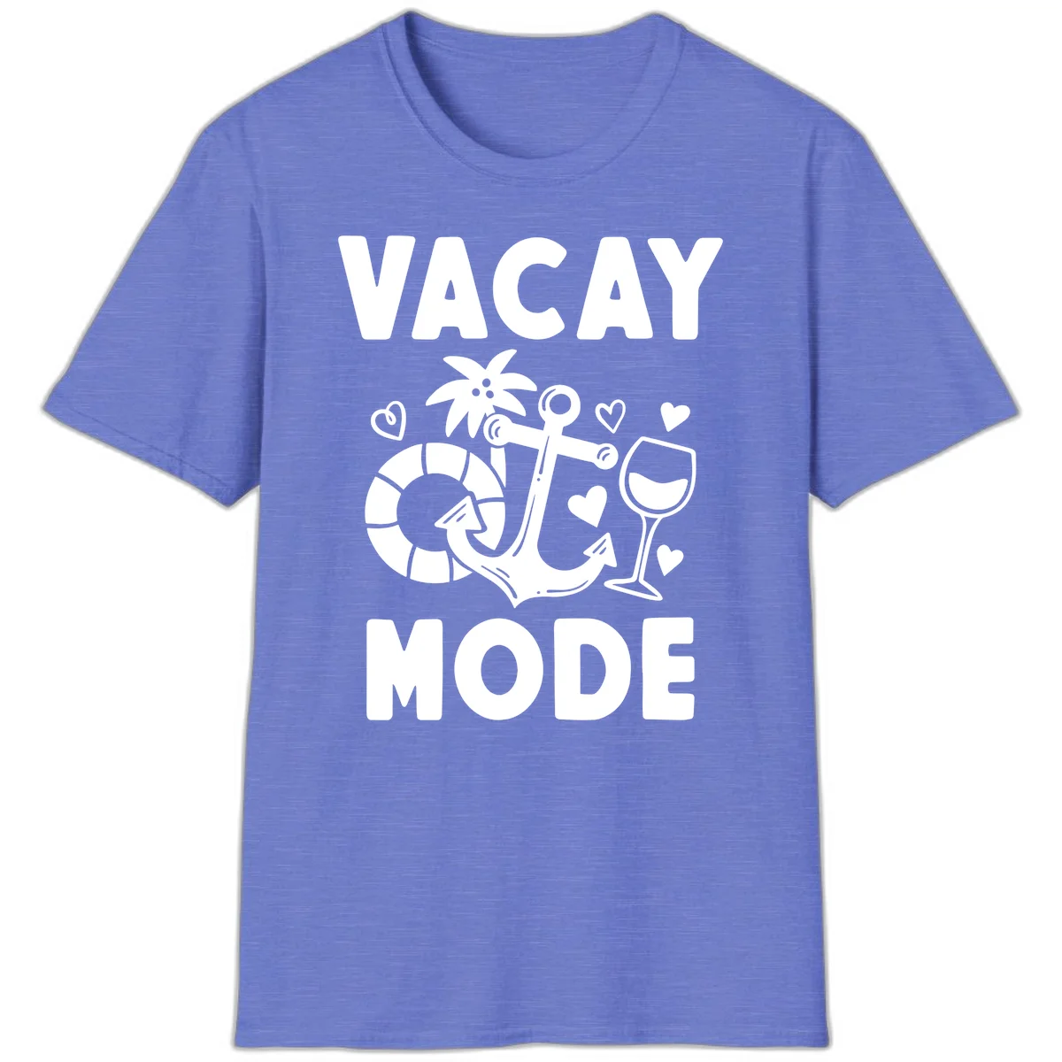 Vacay Mode Anchor T-Shirt in Heather Royal