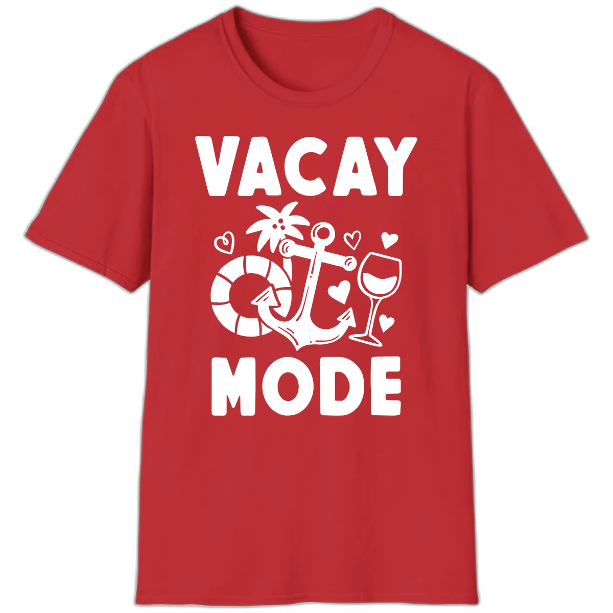 Vacay Mode Anchor T-Shirt in Red