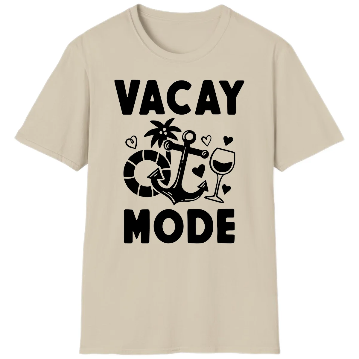 Vacay Mode Anchor T-Shirt in Sand