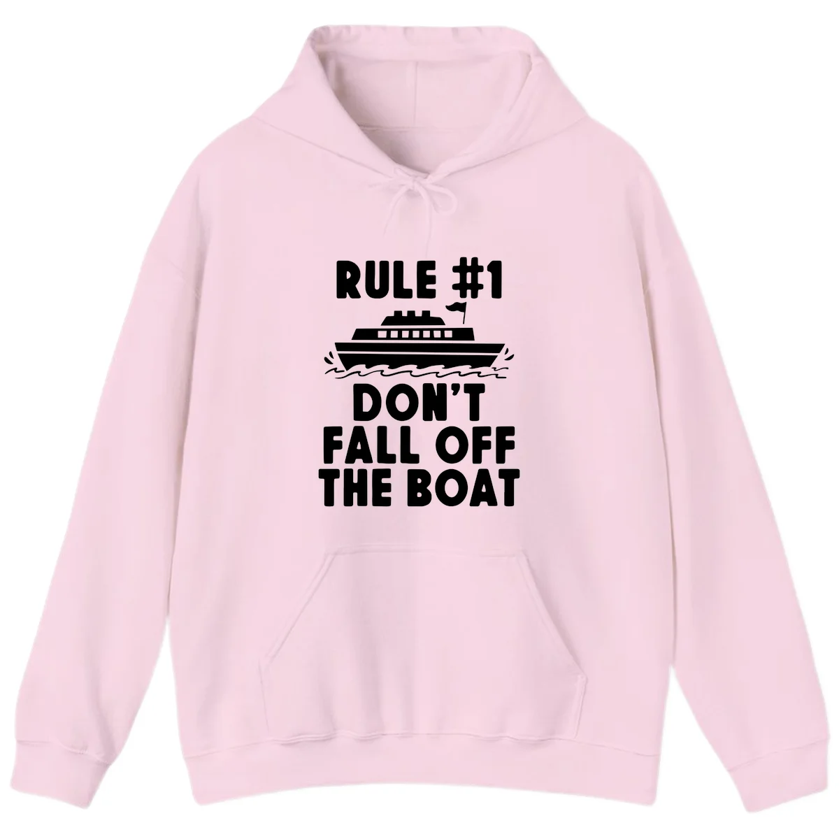 Rule #1 Don't Fall Off The Boat Hoodie in Light Pink