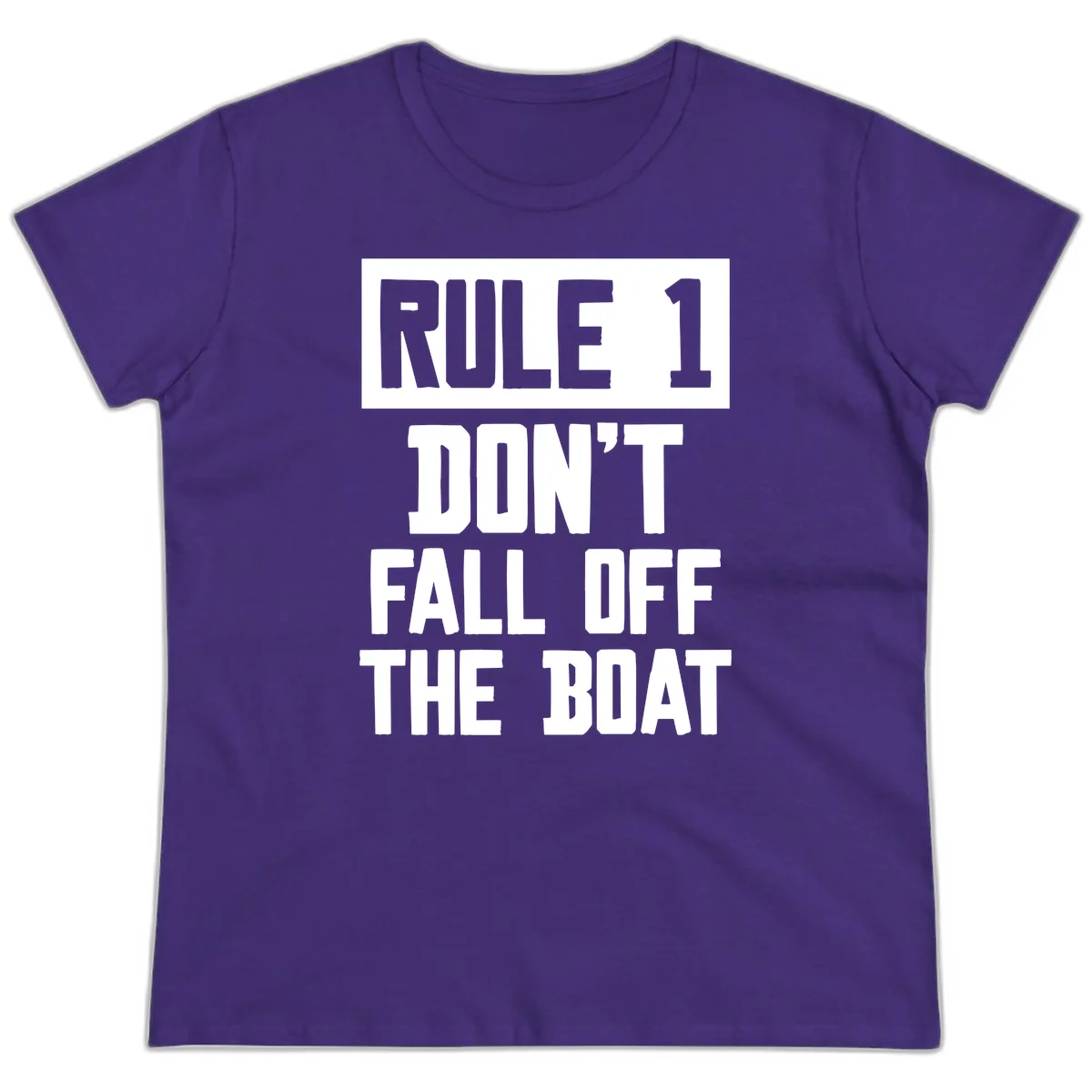 Rule 1 Don't Fall Off The Boat Ladies Tee in Purple