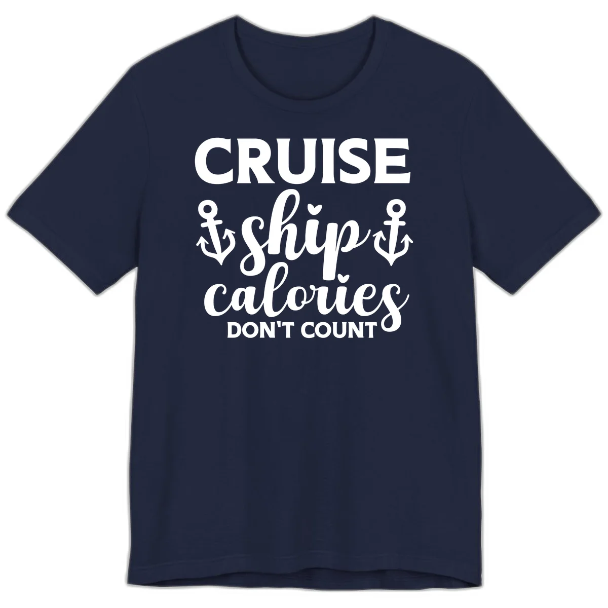 Cruise Ship Calories Don't Count Premium T-Shirt in Navy
