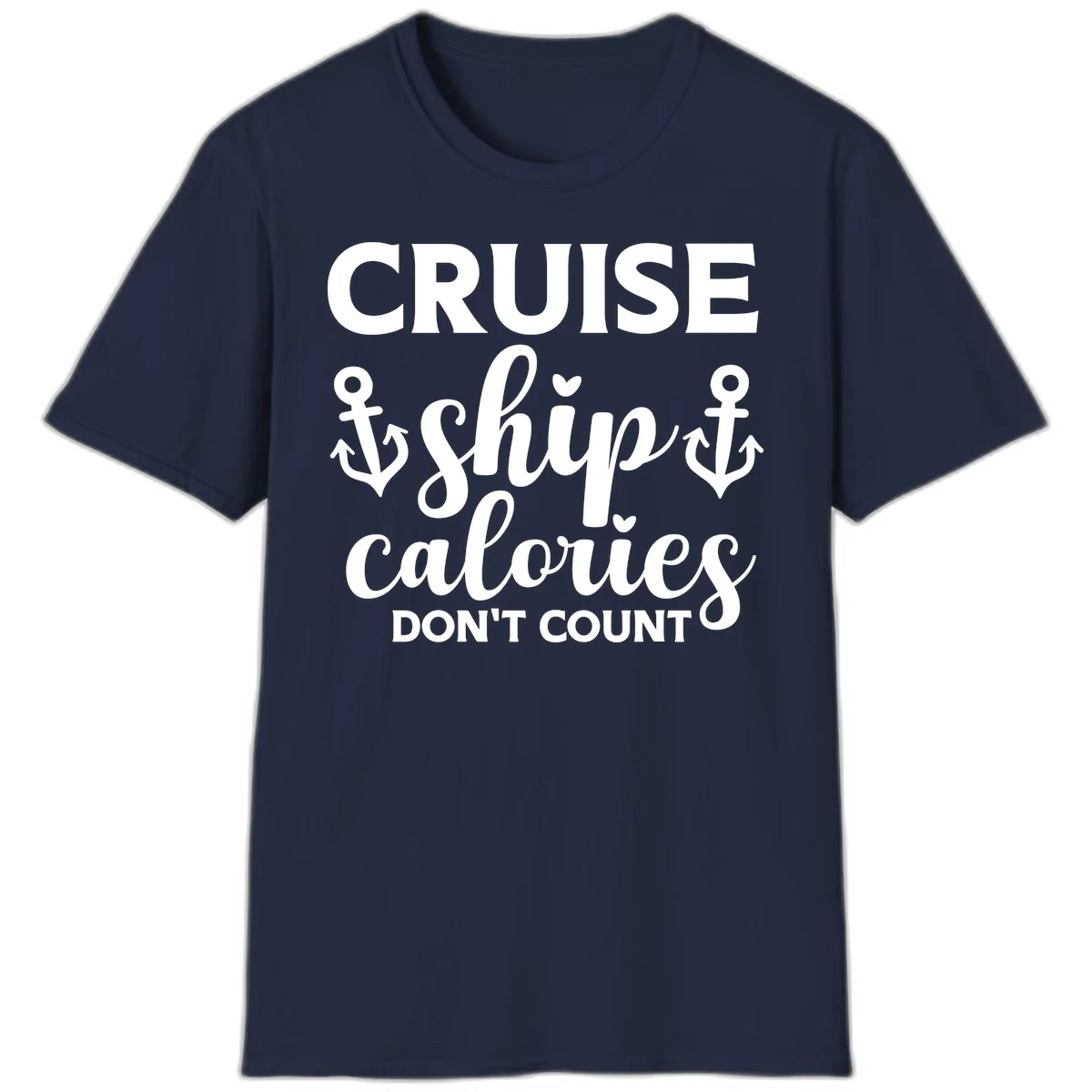 Cruise Ship Calories Don't Count T-Shirt in Navy