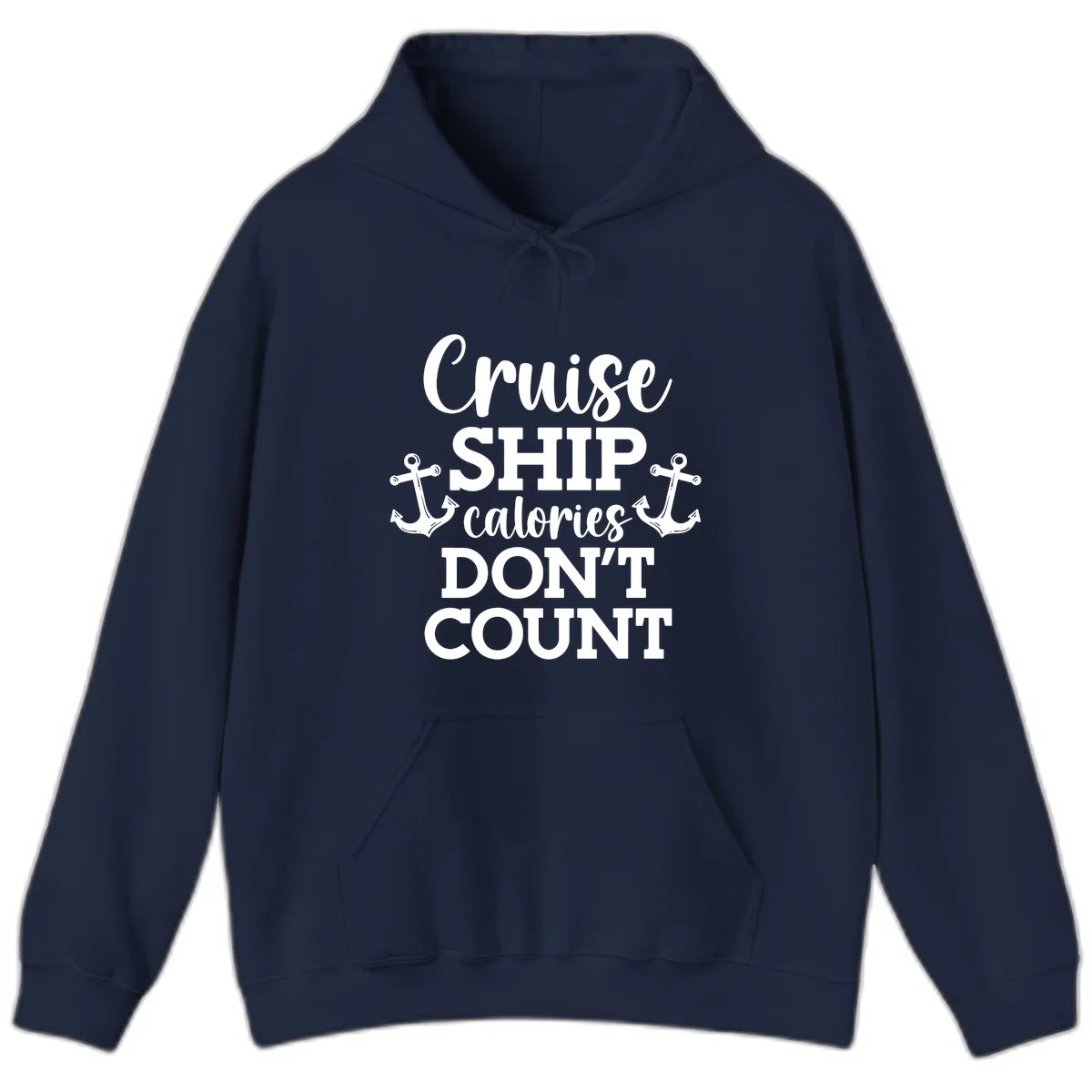 Cruise Ship Calories Don't Count Hoodie in Navy