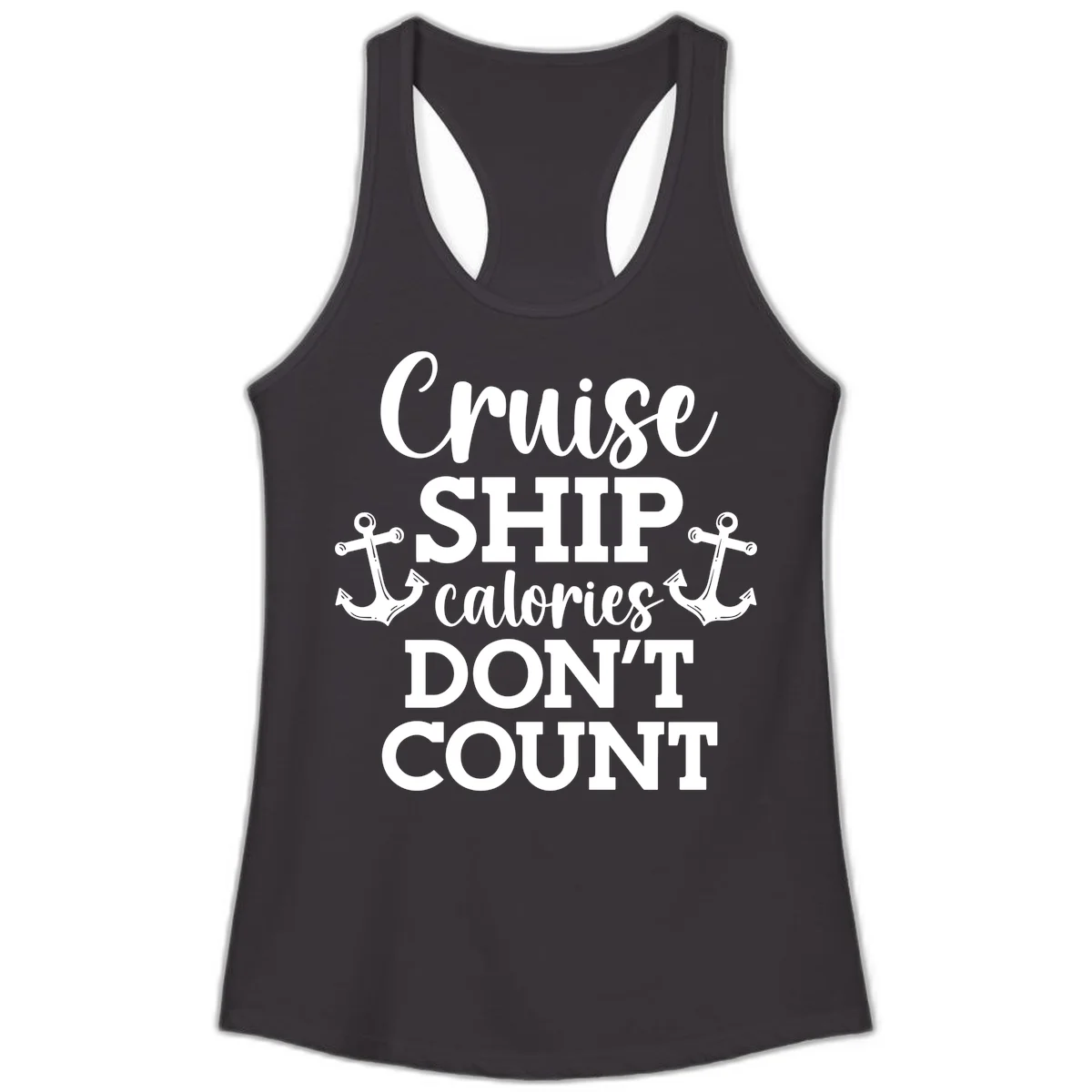 Cruise Ship Calories Don't Count Ladies Tank in Black