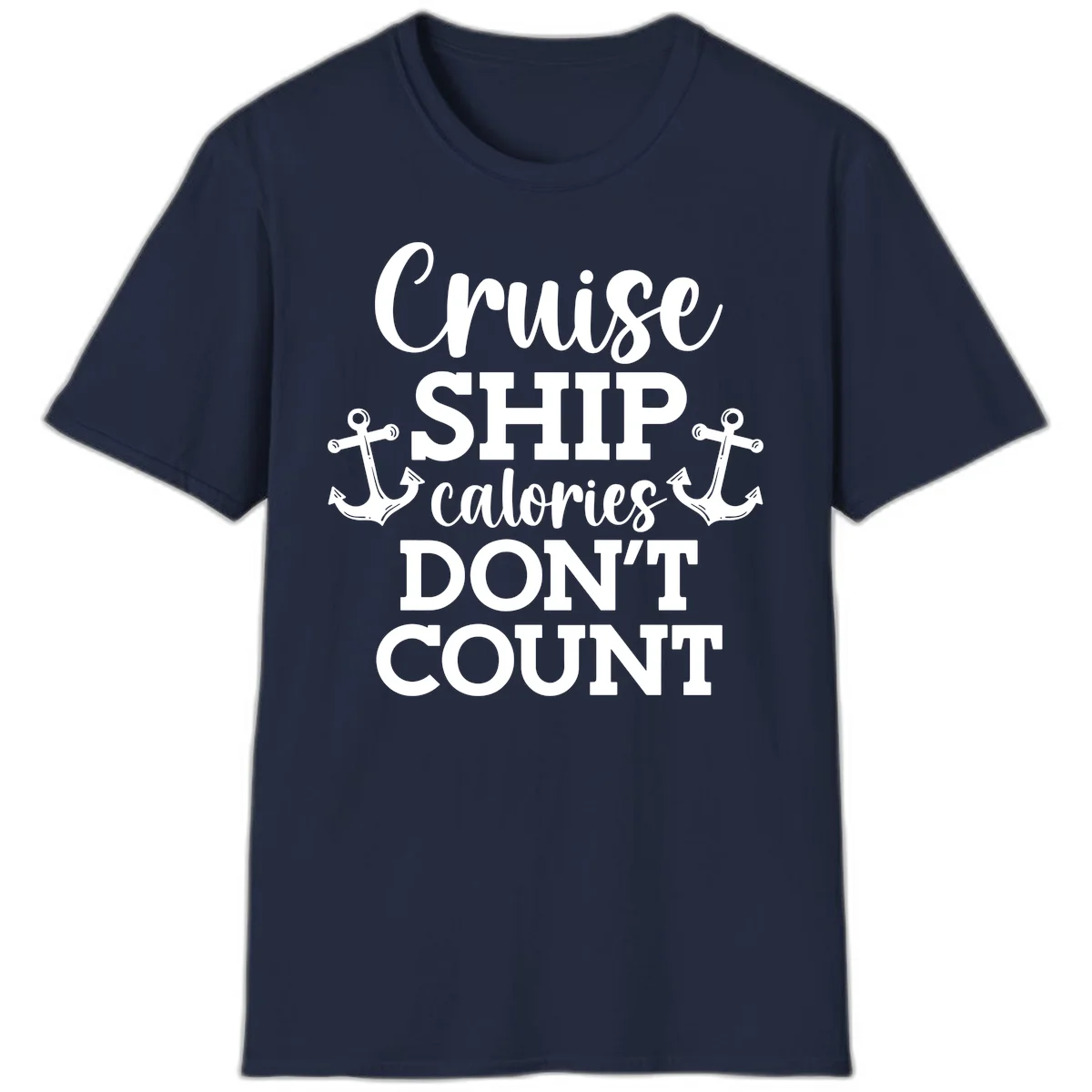 Cruise Ship Calories Don't Count T-Shirt in Navy