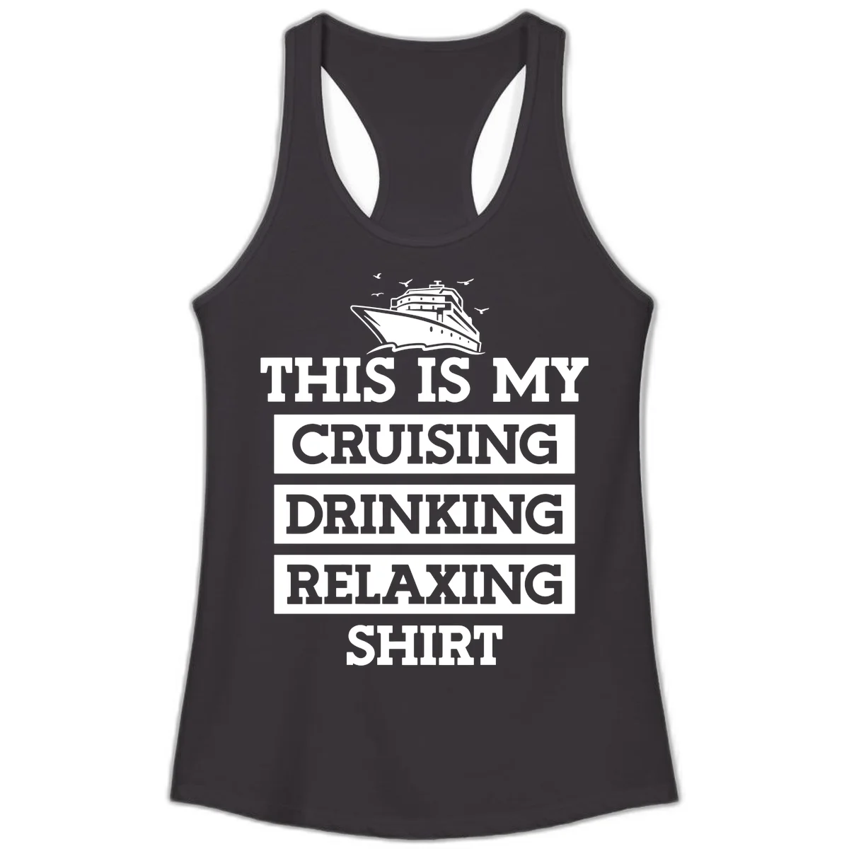 My Cruising Drinking Relaxing Ladies Tank in Black