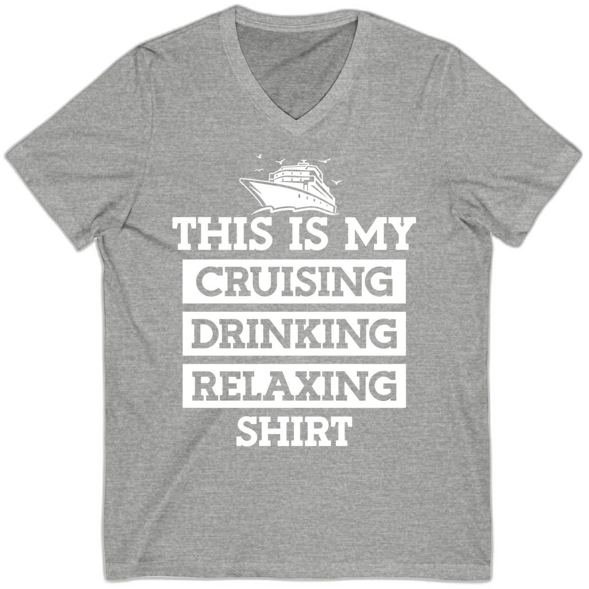 My Cruising Drinking Relaxing V-Neck in Athletic Heather