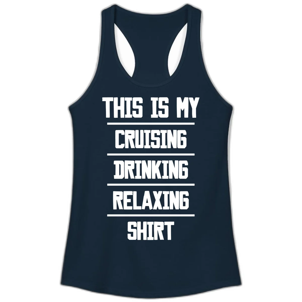 My Cruising Drinking Relaxing Ladies Tank in Solid Midnight Navy