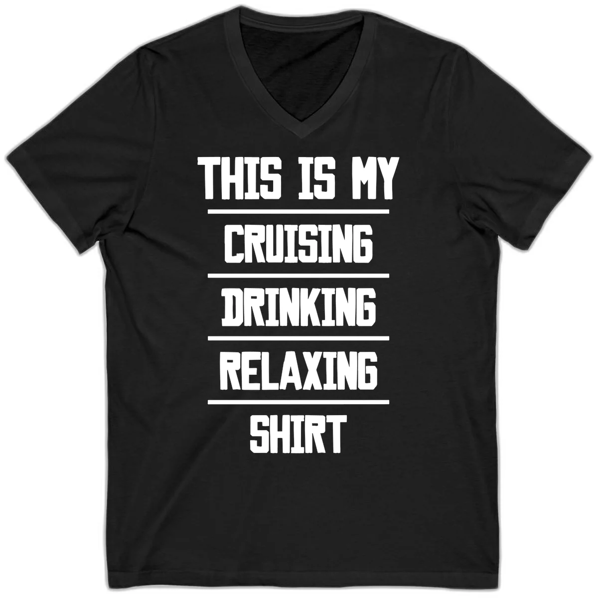 My Cruising Drinking Relaxing V-Neck in Black