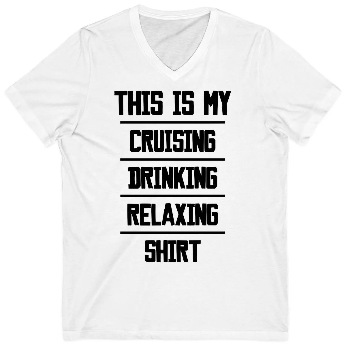 My Cruising Drinking Relaxing V-Neck in White