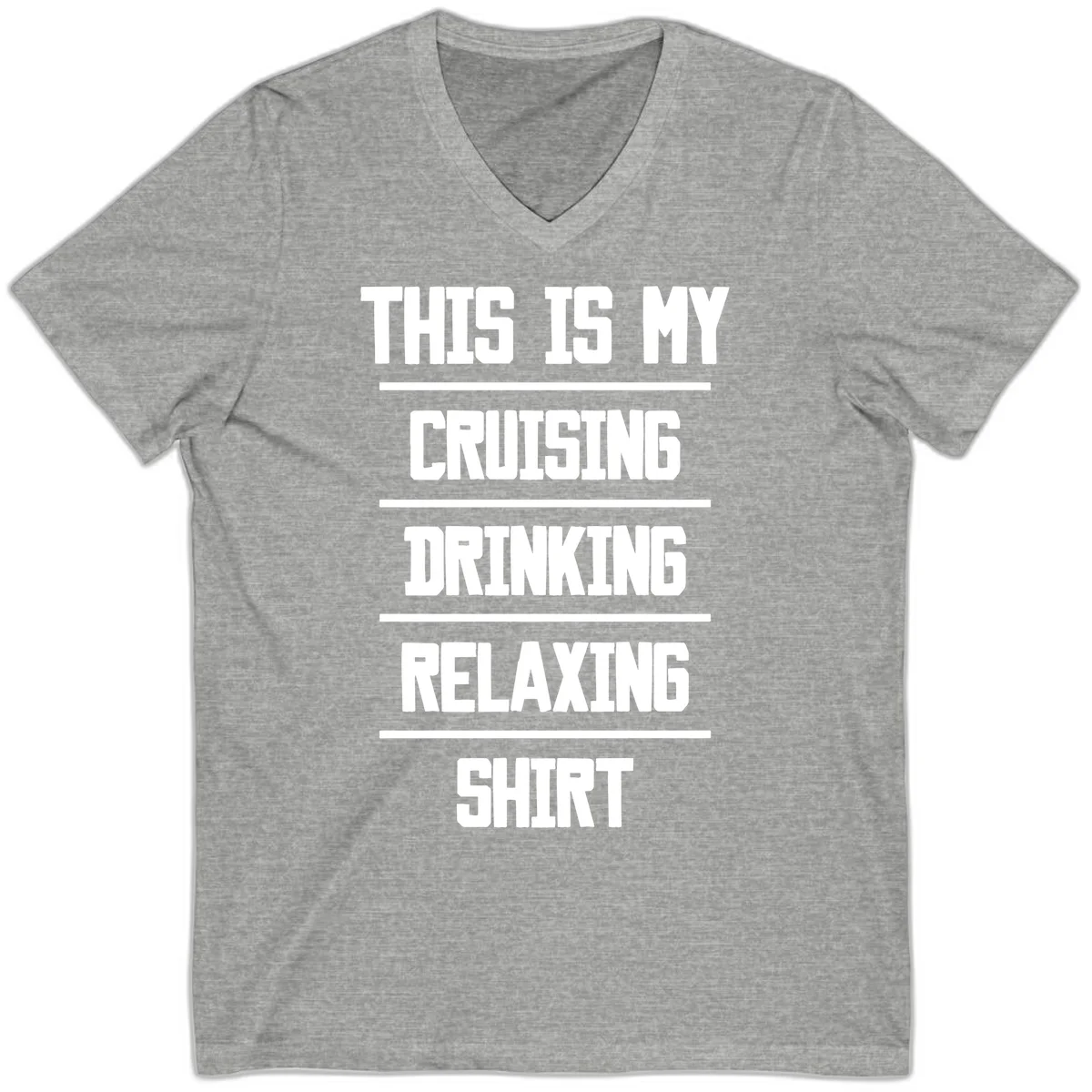 My Cruising Drinking Relaxing V-Neck in Athletic Heather