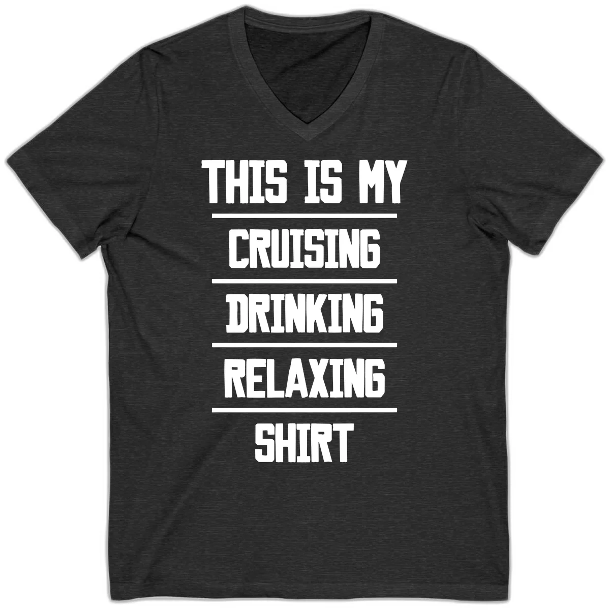 My Cruising Drinking Relaxing V-Neck in Dark Grey Heather