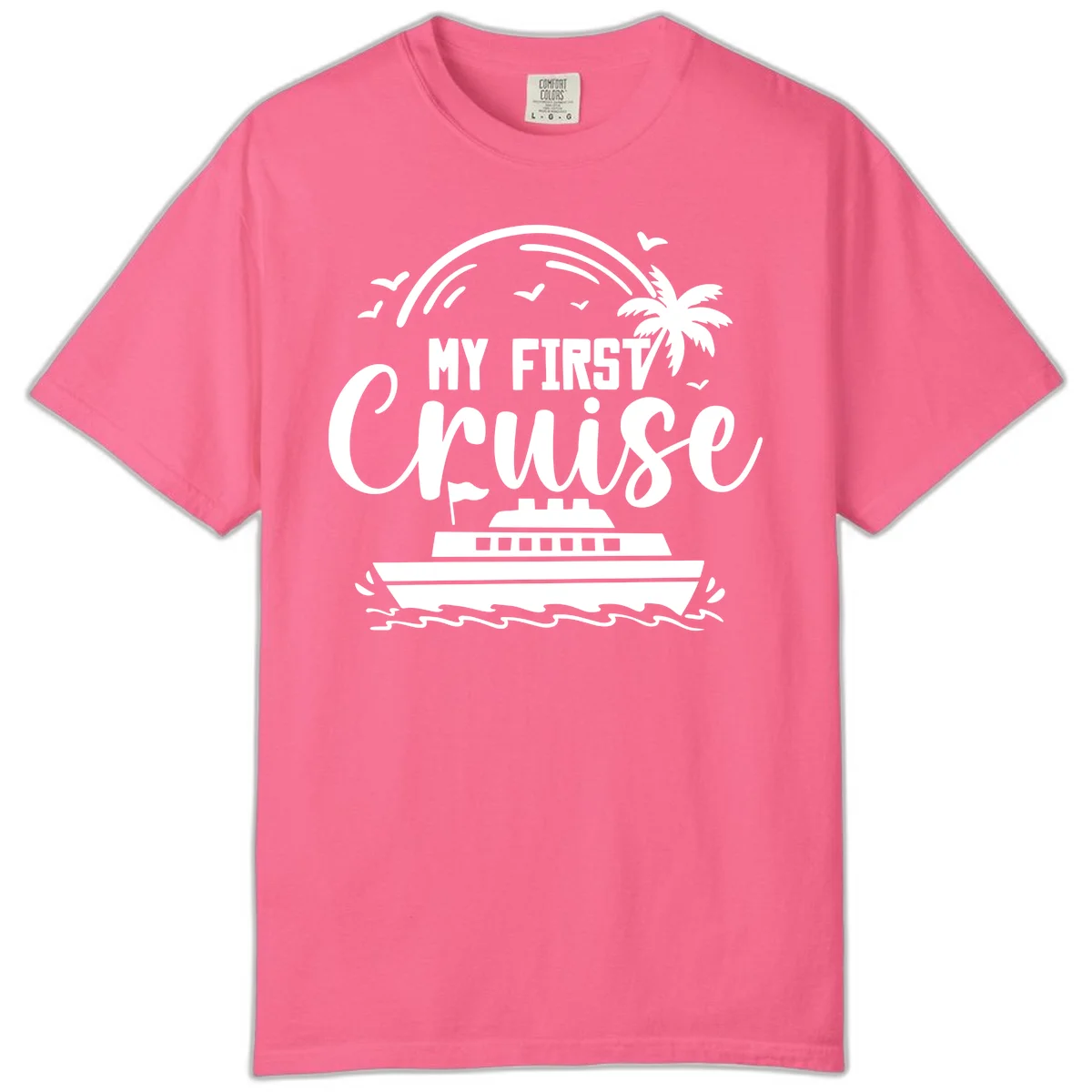 My First Cruise Comfort Color T-Shirt in Crunchberry