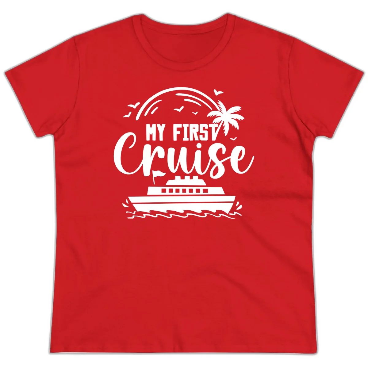 My First Cruise Ladies Tee in Red