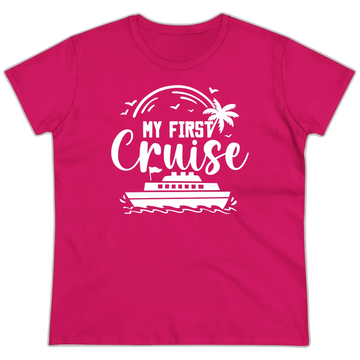 My First Cruise Ladies Tee in Heliconia