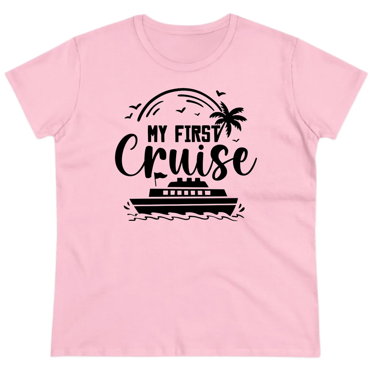 My First Cruise Ladies Tee in Light Pink