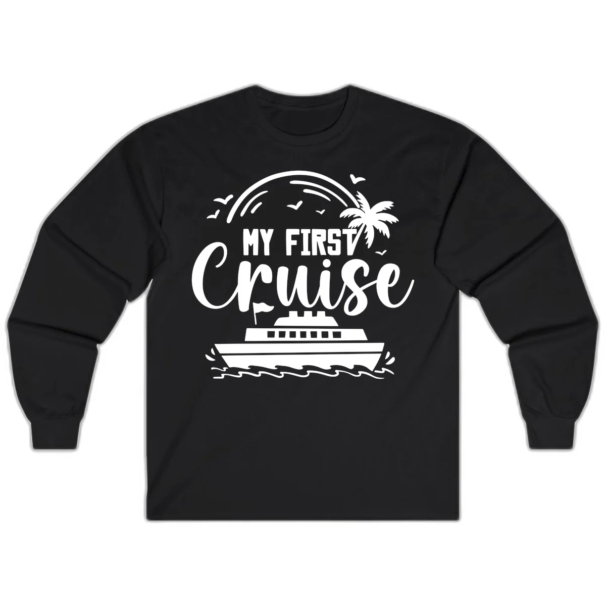 My First Cruise Long Sleeve T-Shirt in Black