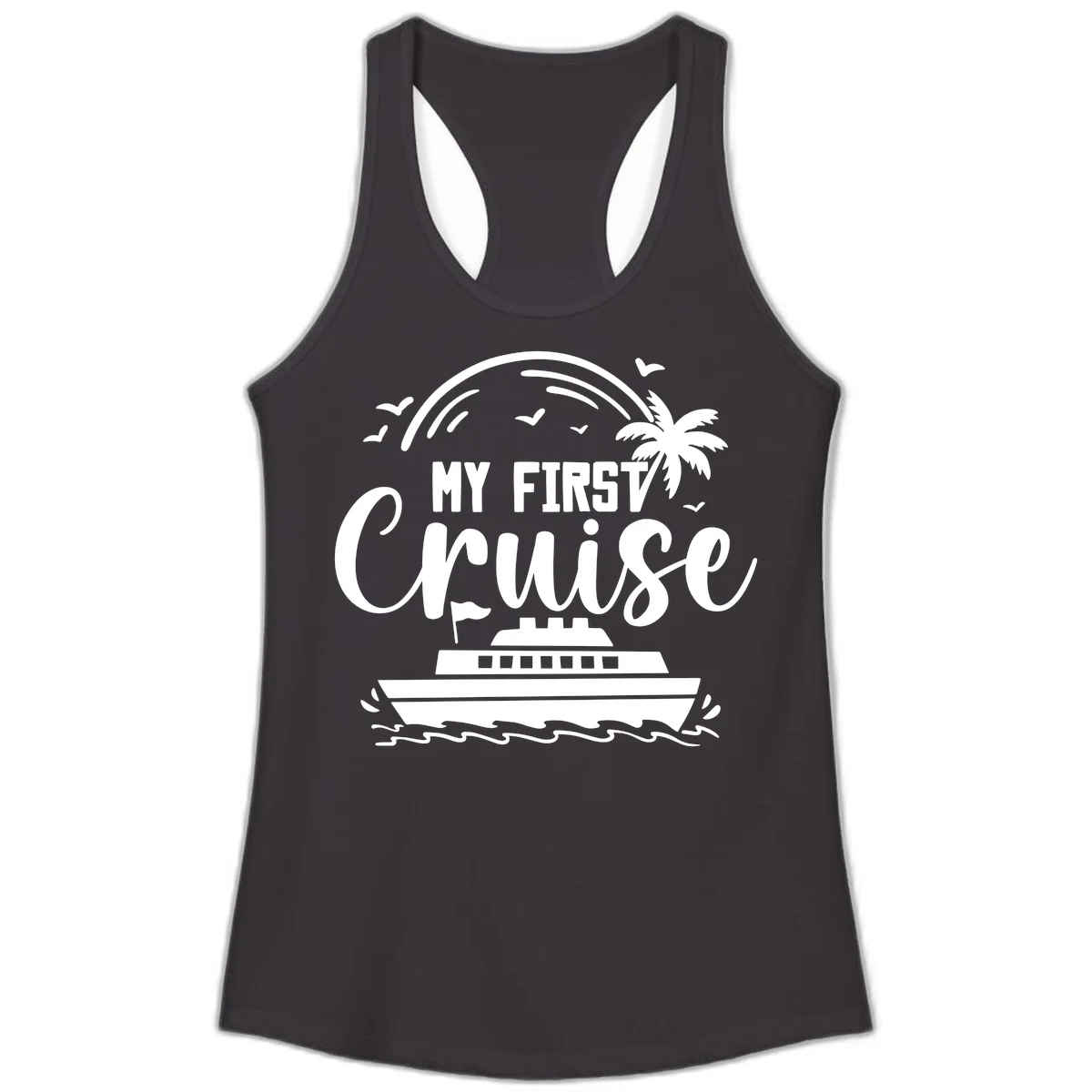 My First Cruise Ladies Tank Top in Black