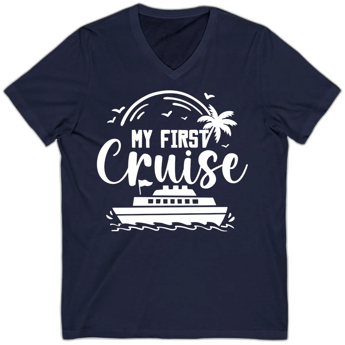 My First Cruise V-Neck T-Shirt in Navy