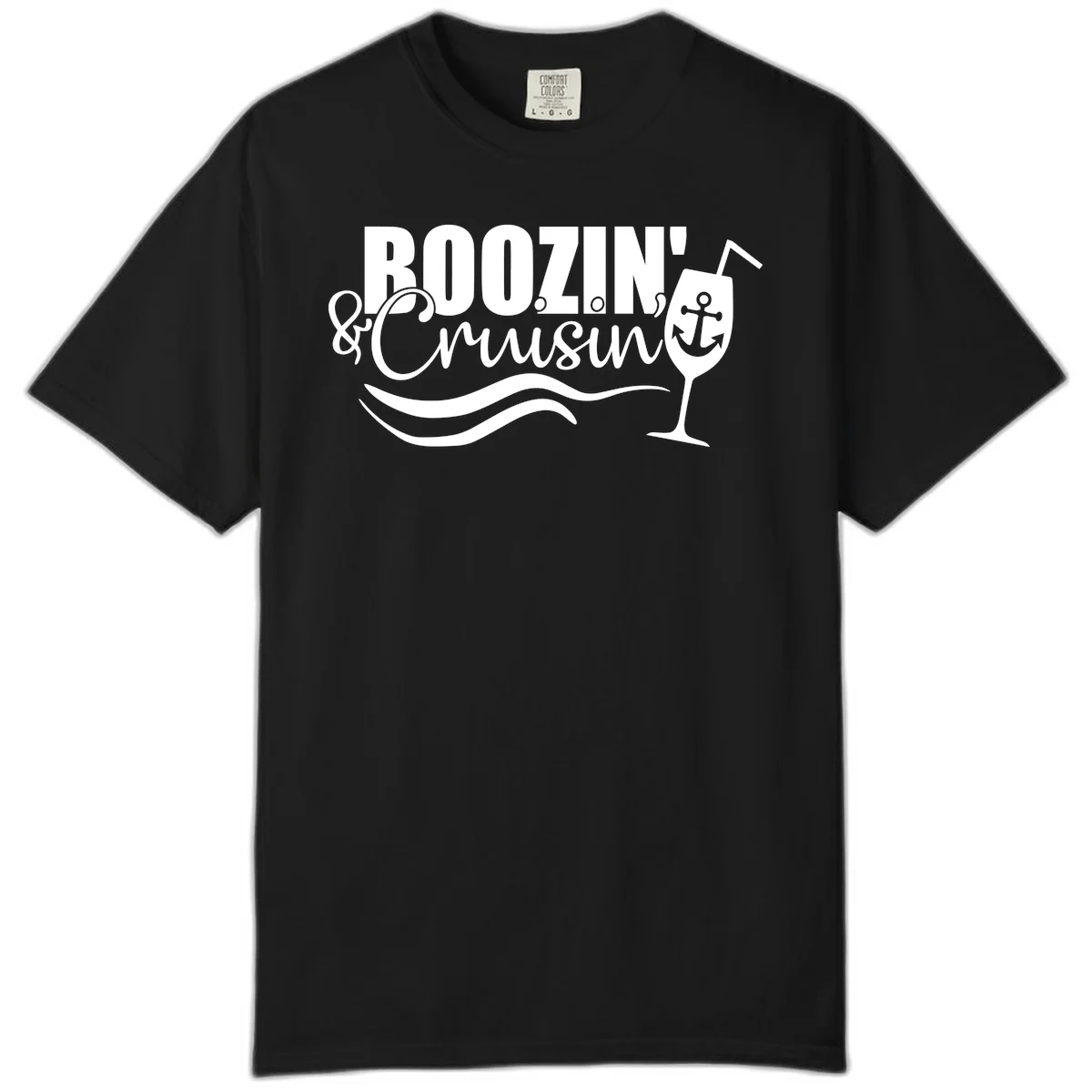 Boozin' & Cruising Nautical Design Comfort Color in Black